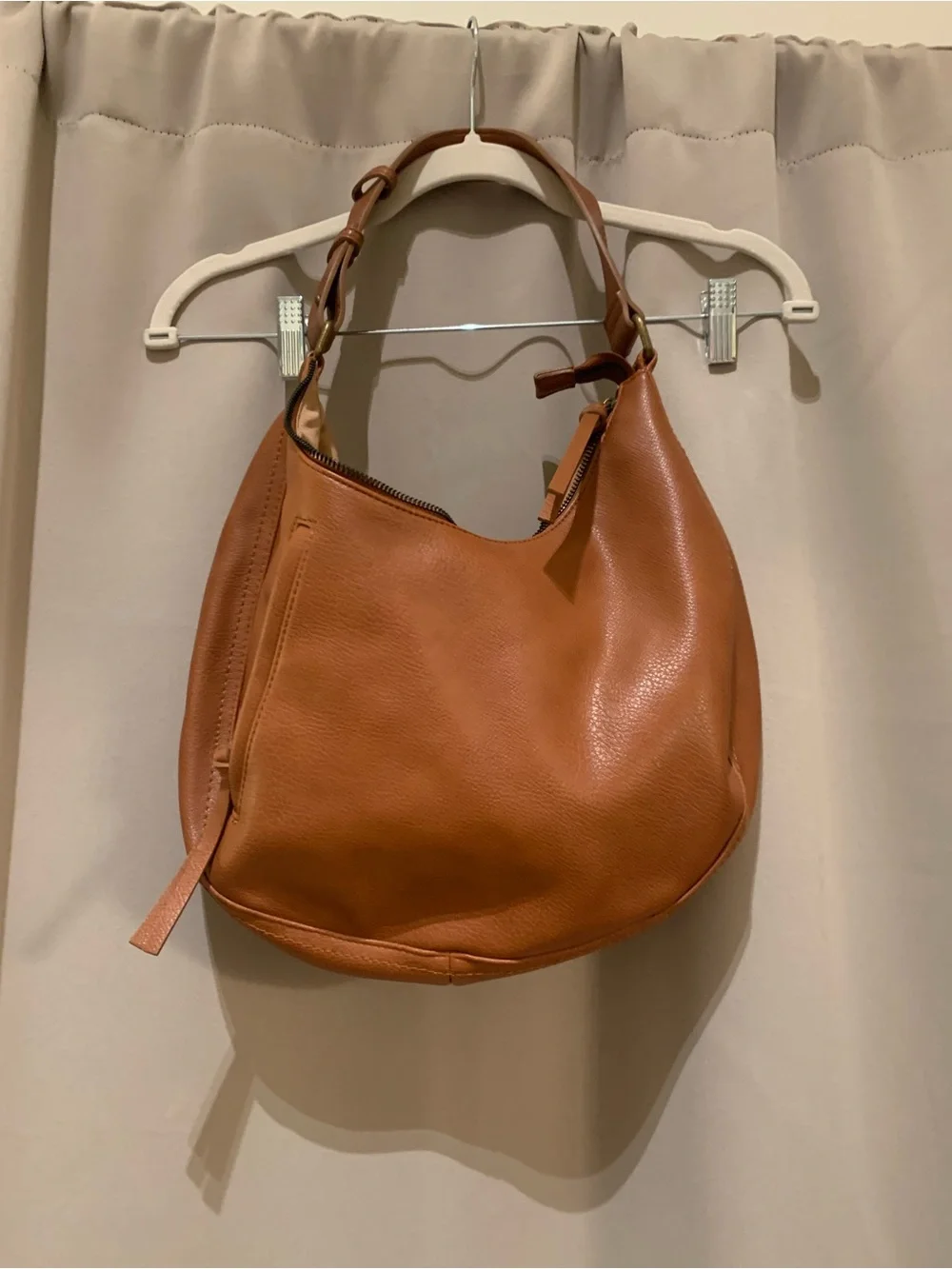 Sonoma Tan Pebbled Leather Hobo Bag